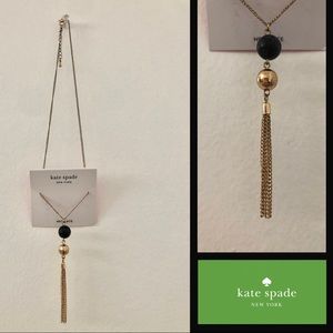 HOST PICK kate spade New York ♠️ Gold Tone Tassel and Black Pendant Necklace 17”